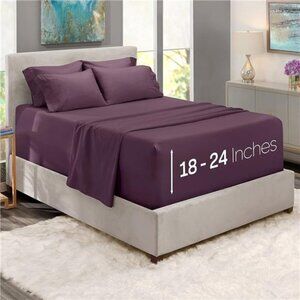Queen Deep Pocket Sheets Set 6PC Soft Microfiber Bedding